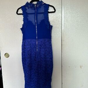 Amazing Royal blue dress with pretty flowers on it